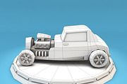 Cartoon Hot Rod Racing Car Low Poly, a Cars & Vehicle 3D Model by Low Poly Lab (Thumbnail 4 of 7)
