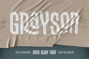 Grayson font & mockup, a Sans Serif Font by Gleb Guralnyk