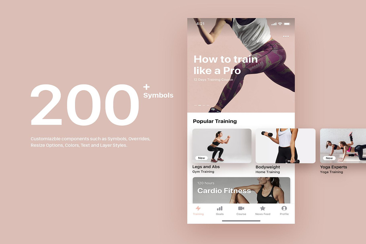 Hermes Fitness Mobile App UI Kit, an UI Kit Template by Creative Perspective (Photo 5 of 6)