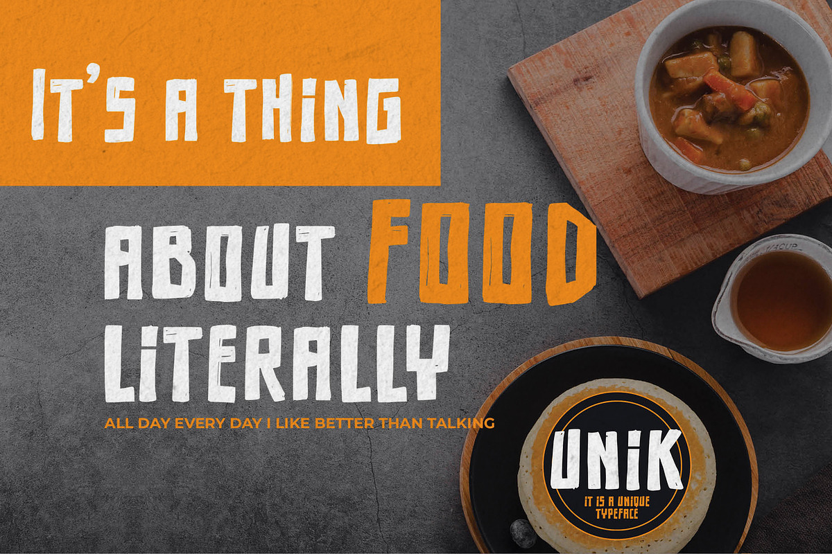Unik – Unique Font, a Sans Serif Font by Almarkhatype (Photo 7 of 8)
