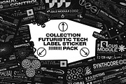 FUTURISTIC TECH LABEL STICKER PACK, an Object Graphic by BonkiStudio (Thumbnail 1 of 9)