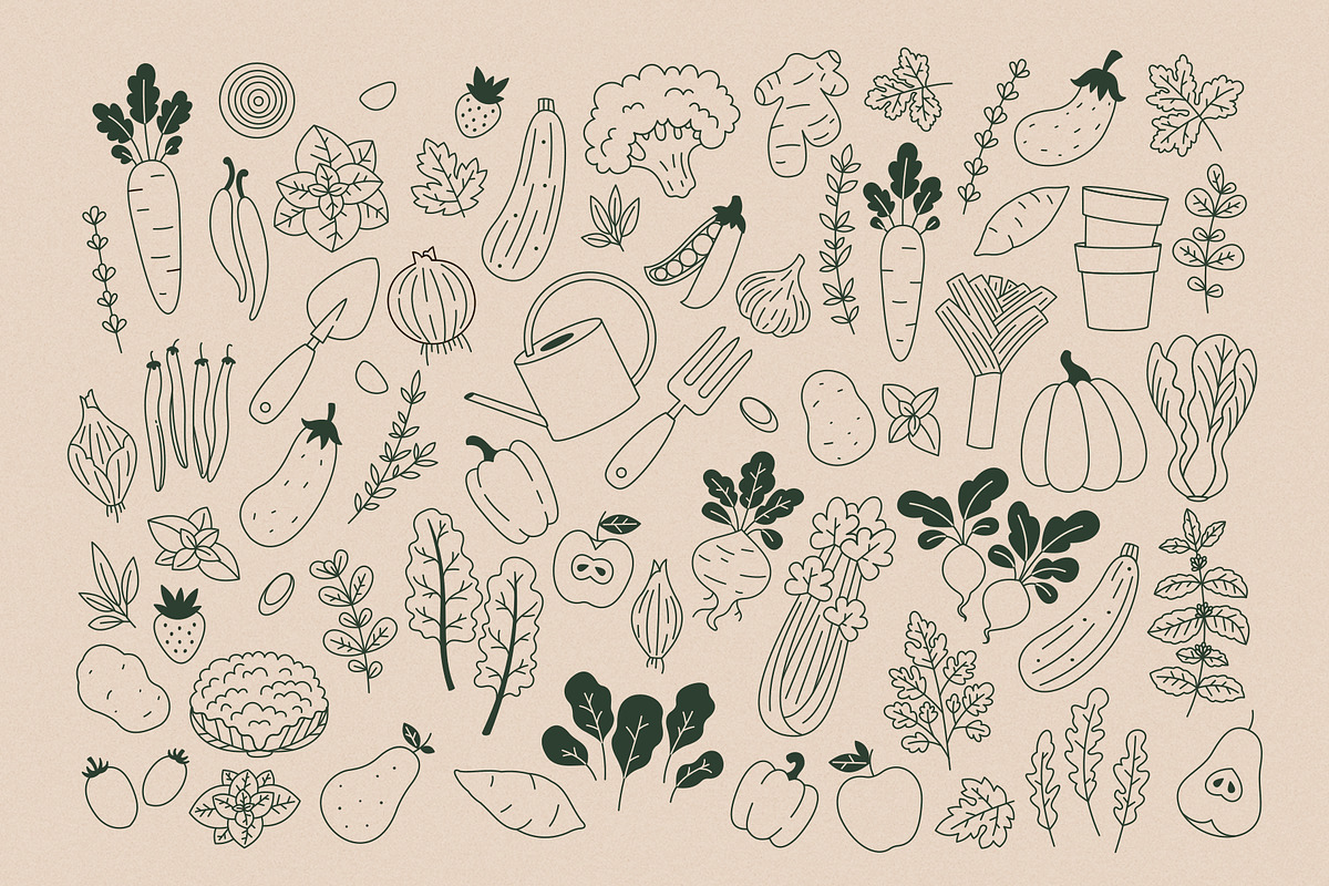 Minimalist vegetables collection, a Food Illustration by adehoidar (Photo 2 of 9)