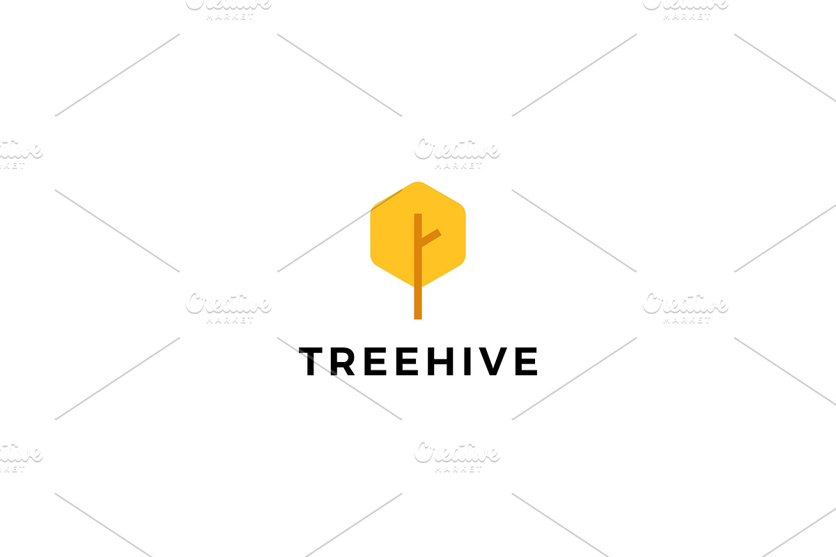 tree hive honey hexagon logo vector, a Branding & Logo Template by VASTARD STUDIO