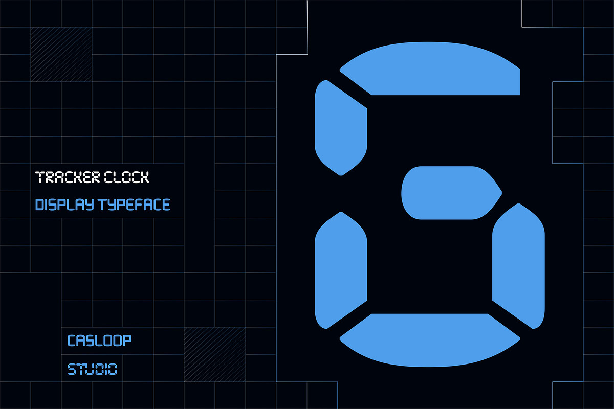 Tracker Clock - Stopwatch 2 Fonts, a Sans Serif Font by Casloop Studio (Photo 3 of 9)