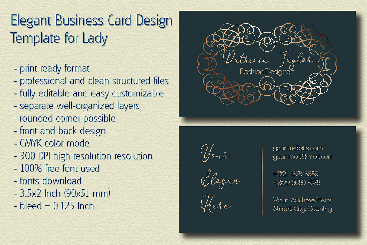 Elegant Business Card for Lady, a Business Card Template by Kseniya-Omega (Photo 1 of 4)