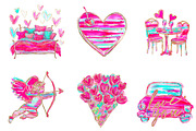 watercolor valentine day clipart, an Illustration by CreationArt (Thumbnail 6 of 7)