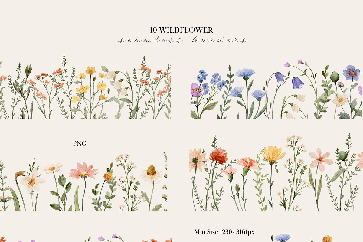 Watercolor Wildflowers Collection, an Object Illustration by Jenteva Art (Photo 10 of 18)