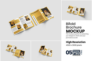 Bifold Brochure Mockup, a Product Mockup by bimockup