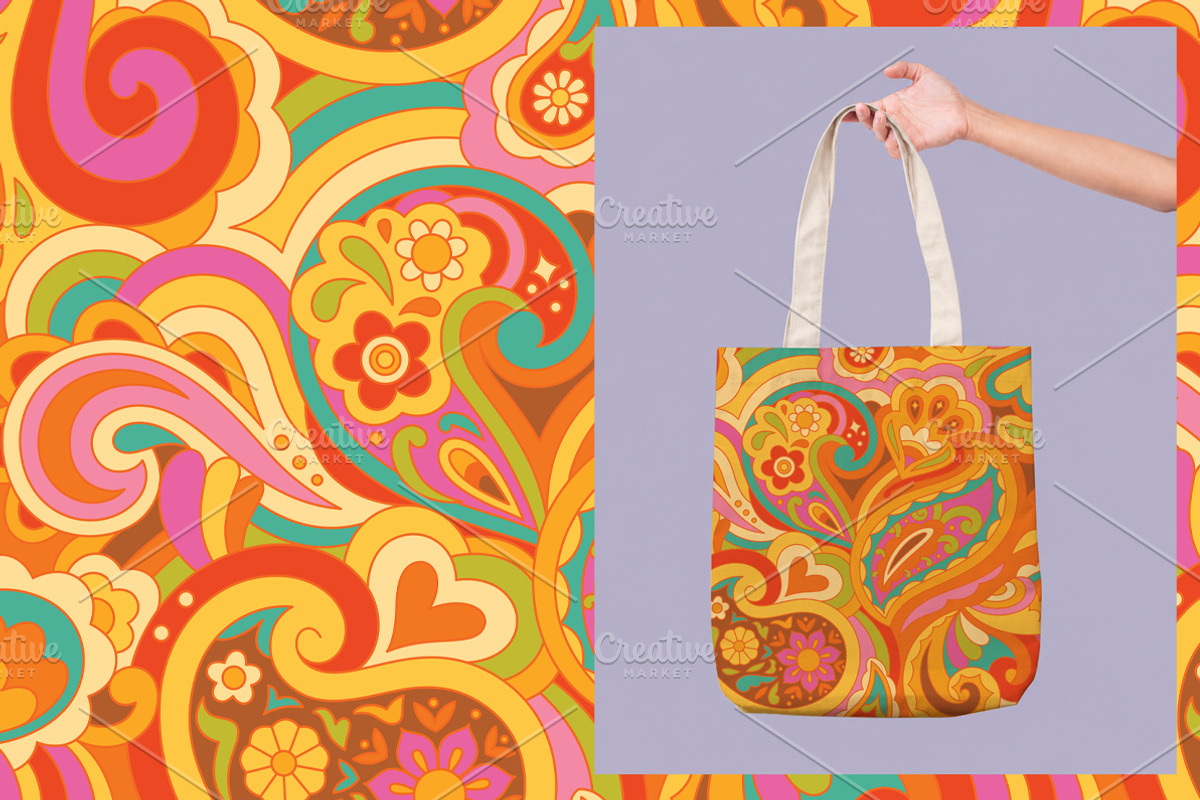 Peace & Love – Psychedelic Patterns, a Pattern Graphic by PenguinHouse (Photo 2 of 7)