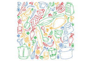 Cooking class. Kitchenware, utencils
