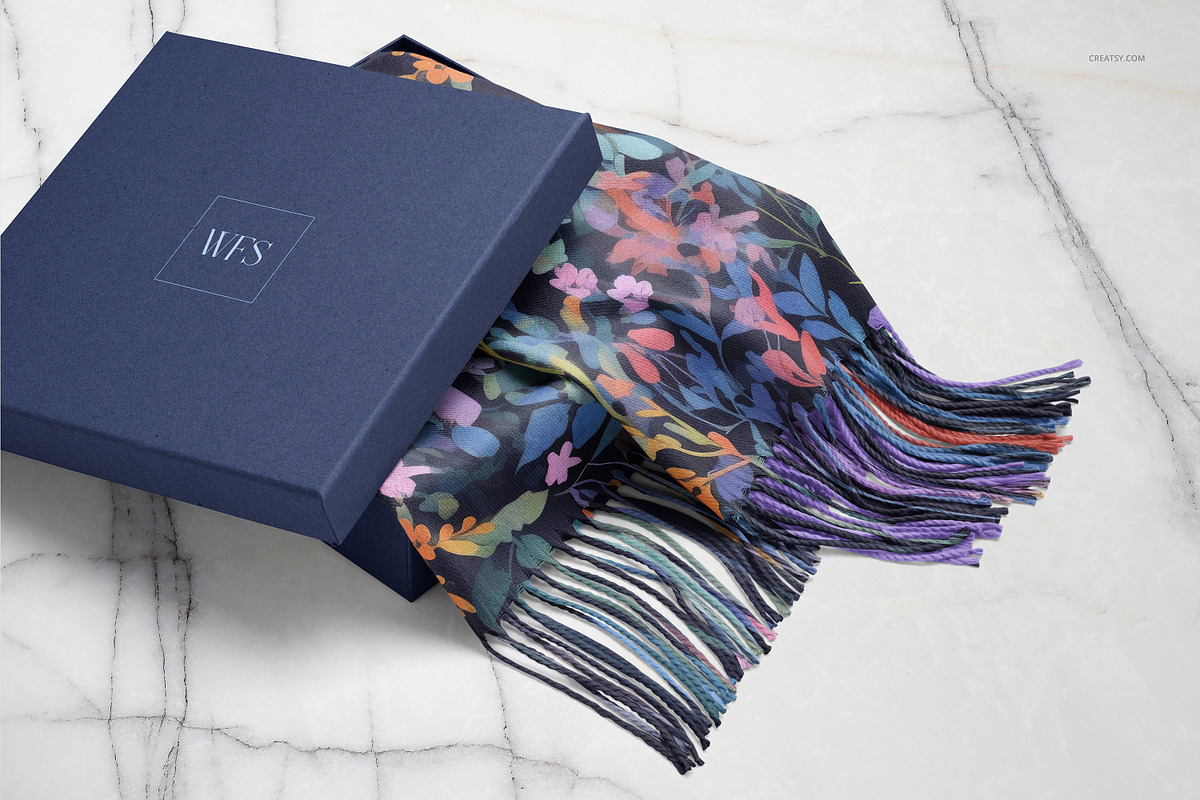170x50 Woven Fringed Scarf Mockup, a Mask Mockup by creatsy5 (Photo 5 of 11)
