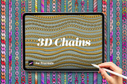 3D Chains Brushes for Procreate, a Brush Add-On by Hanna Inaiáh (Thumbnail 1 of 3)
