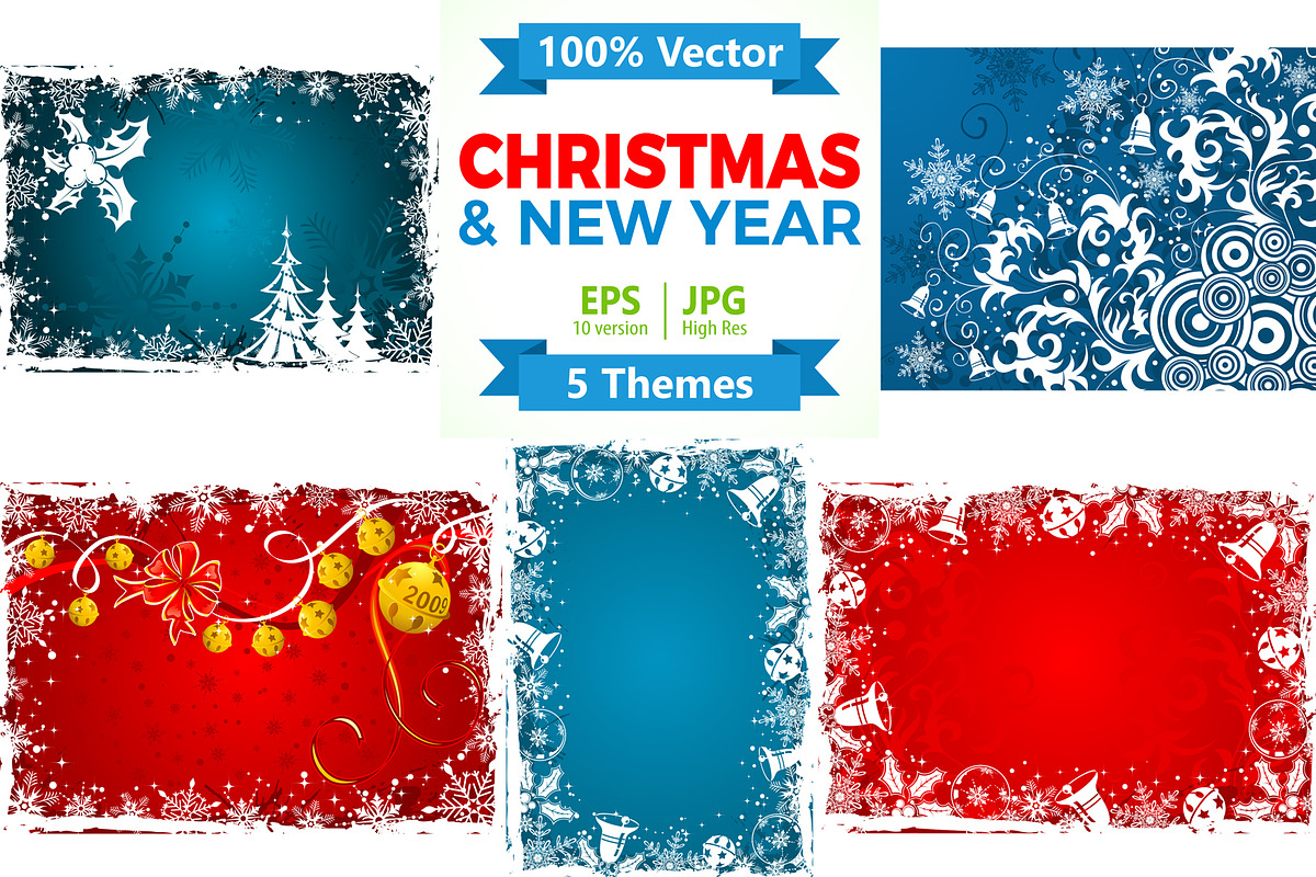 Christmas and New Year Backgrounds, a Decorative Illustration by TAlex (Photo 1 of 6)