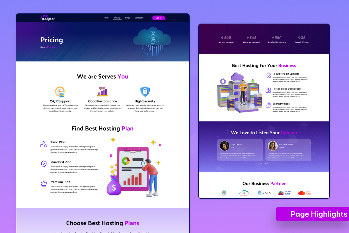 Keepter - Hosting Website UI Kit, an UI Kit Template by Uptechies (Photo 3 of 4)