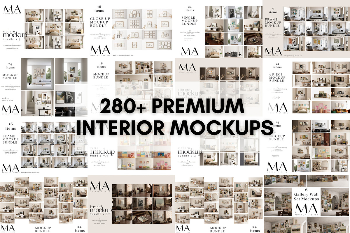 Ultimate 900 Frame Mockup Bundle, a Household Mockup by Mockup Art Atelier (Photo 2 of 34)