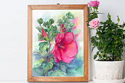 Watercolor hibiscus flowers botanica, an Illustration by MaryAmi (Thumbnail 2 of 3)