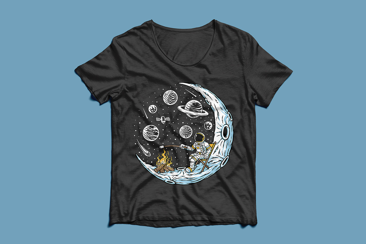 Astronauts burn marshmallows, a Person Illustration by gunaonedesign (Photo 3 of 3)