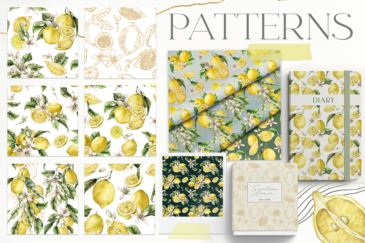 Lemon Watercolor illustration floral, a Food Illustration by Yuliya Derbisheva (Photo 8 of 9)