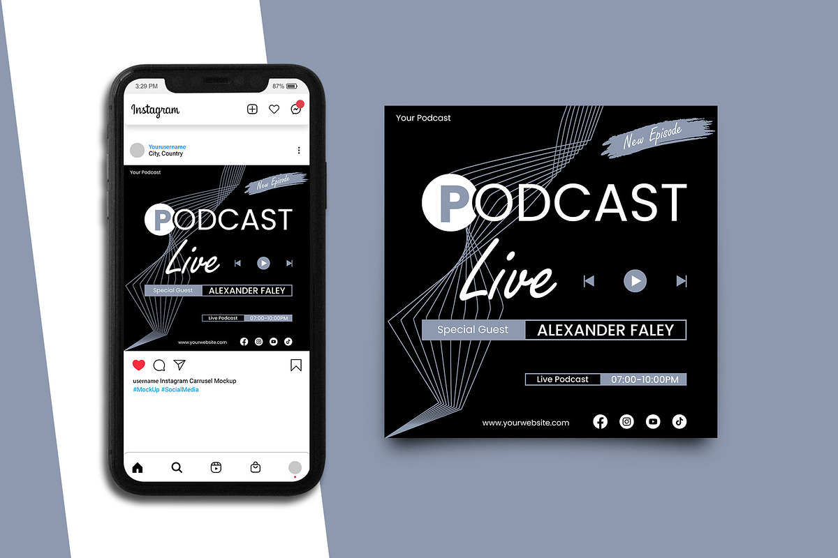 Podcast Social Media Template, a Social Media Template by Artnivora.Std