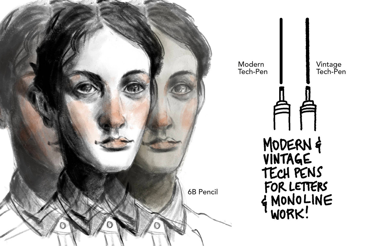 Procreate Vintage Comic Ink Brushes, a Brush Add-On by Ink Gang Boss (Photo 7 of 9)