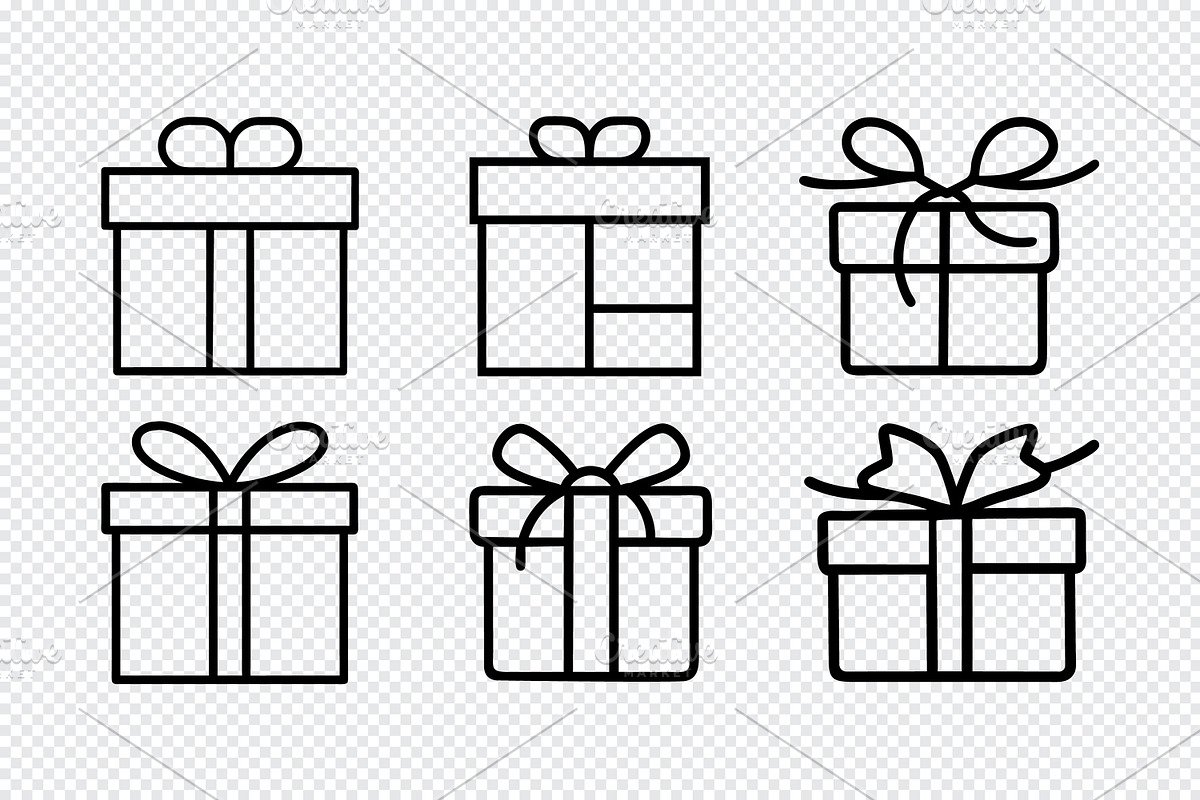 Simple line art gift boxes icon, an Icon by Toufiqul