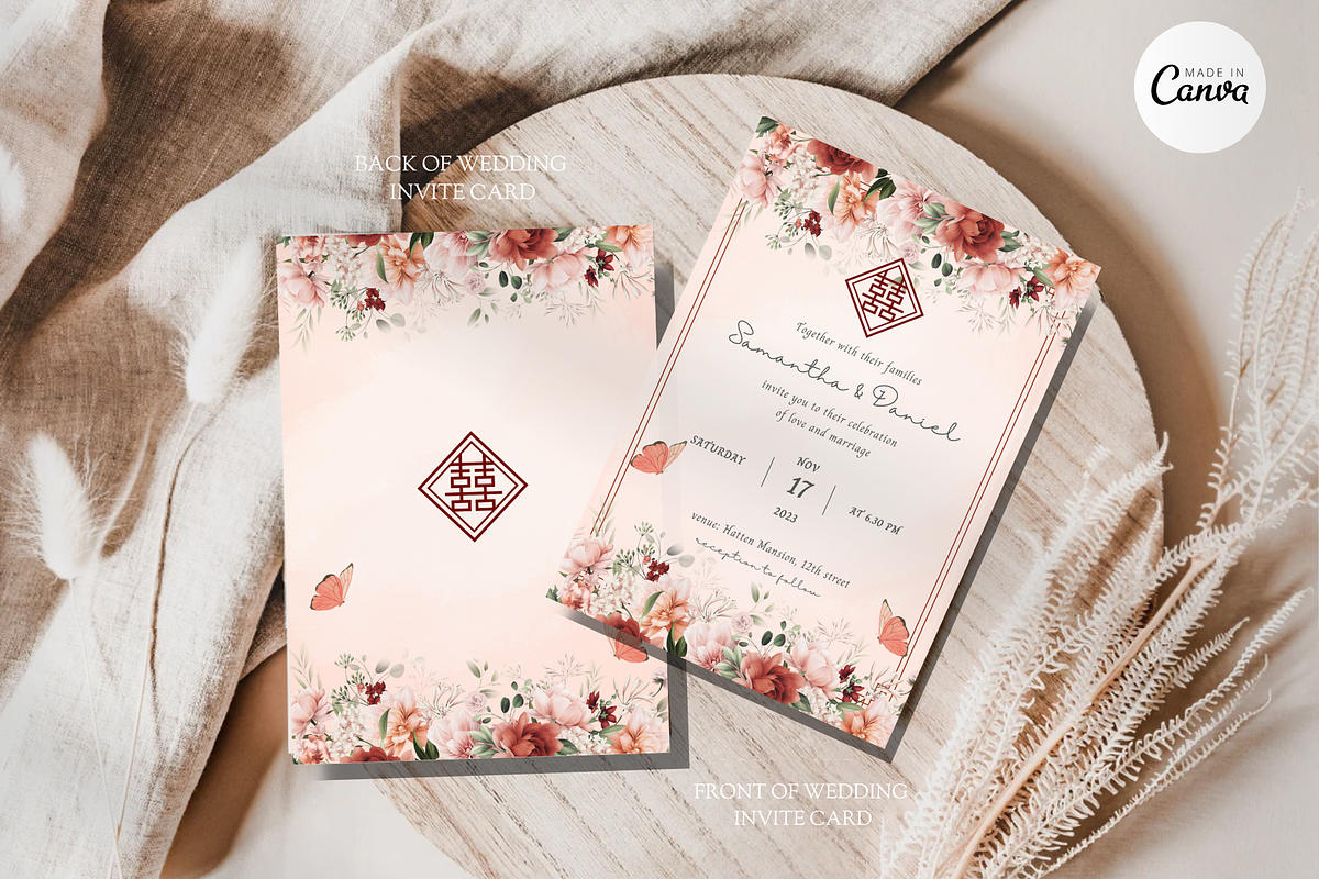 Asian Floral Wedding Invite - B4A, an Invitation Template by YeeqsWedding (Photo 4 of 9)