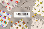 Abstract line faces seamless pattern, a Pattern Graphic by PaperTrident (Thumbnail 1 of 11)