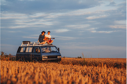 Young couple man with a guitar and, a Person Photo by olhovyi_photographer