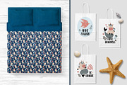 Mermaid-unicorn clipart and patterns, an Animal Illustration by rosypatterns (Thumbnail 5 of 8)