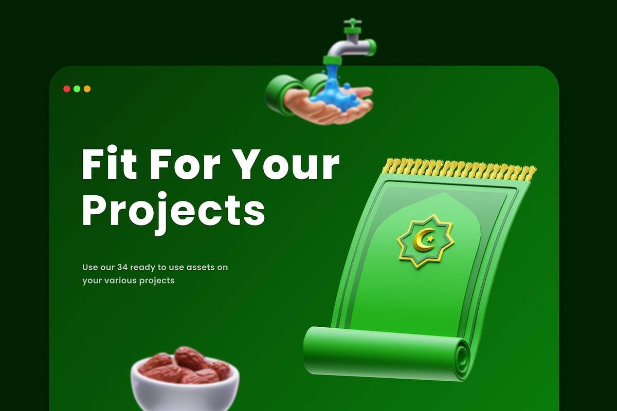 Ramadhan Kareem 3D Icons, an Object 3D Model by Azam Creative (Photo 4 of 5)