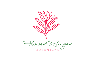 botanical boho flower line logo, a Branding & Logo Template by devastd
