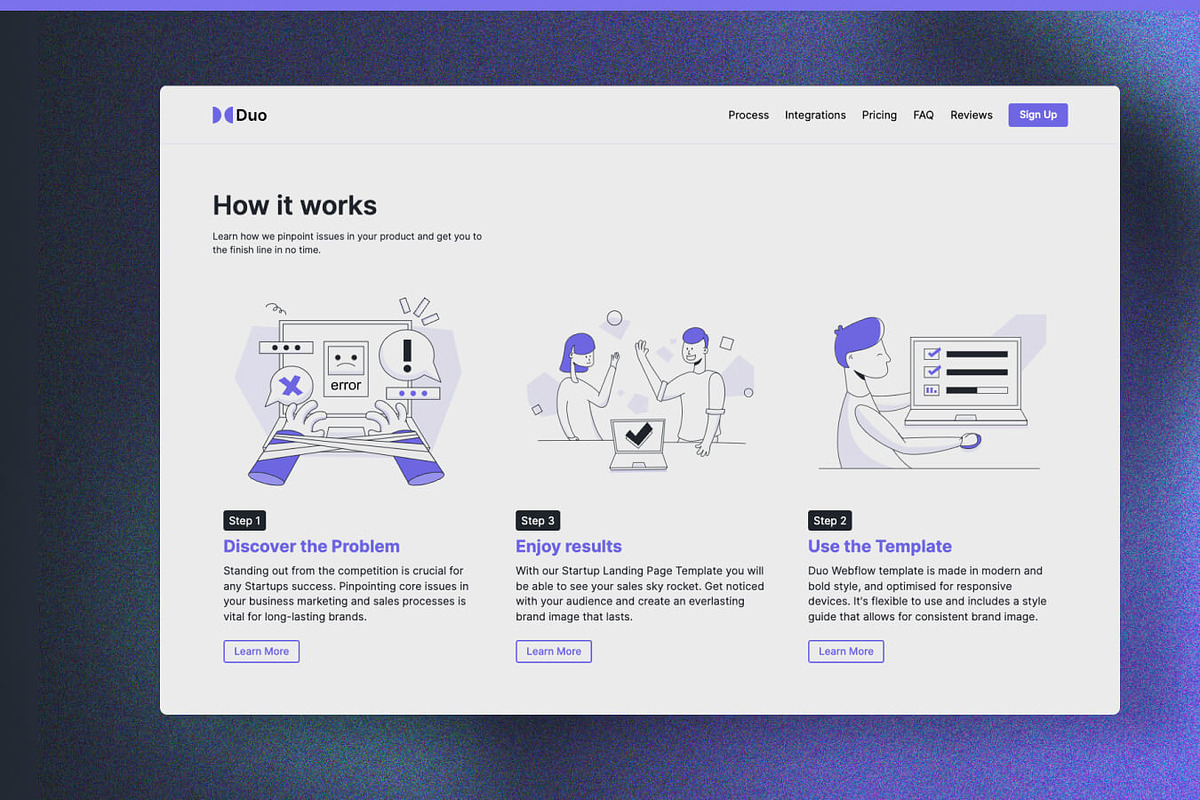 Duo - Webflow Template for Startups preview 2