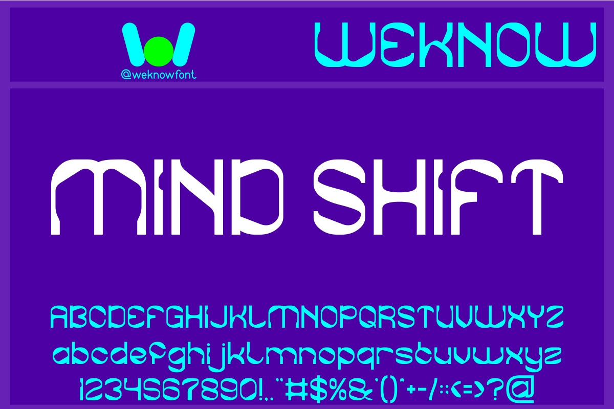 Mind Shift font, a Font by weknow (Photo 1 of 8)
