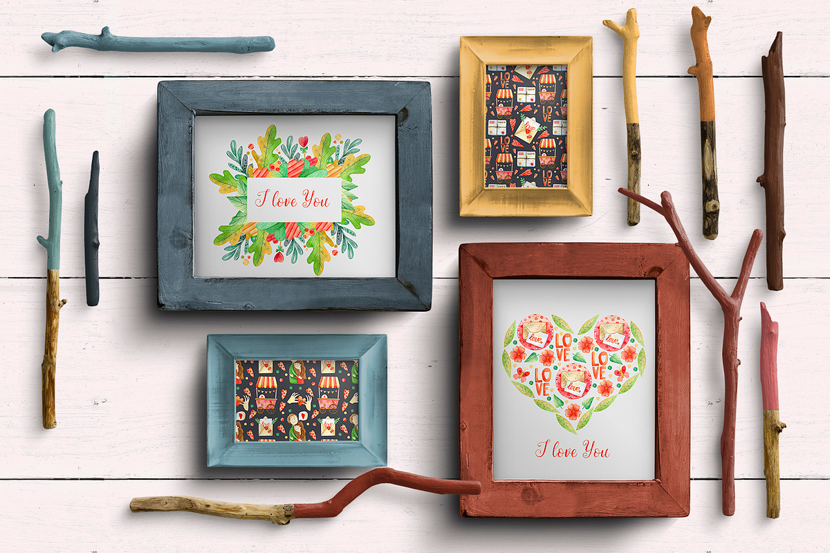 Valentines Day watercolor Set, an Illustration by annasokol_ (Photo 12 of 12)