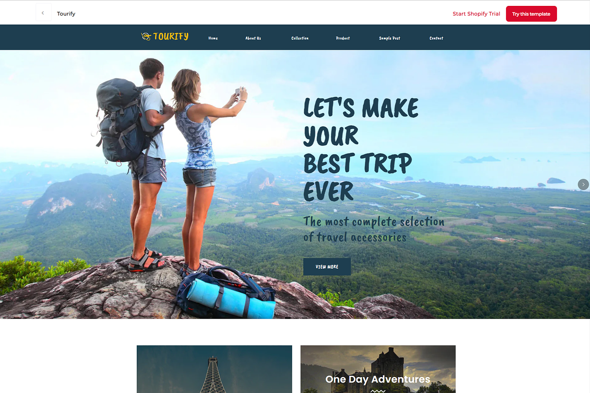 Tourify | Pagefly Shopify Template, a Shopify Template by LTheme (Photo 1 of 2)