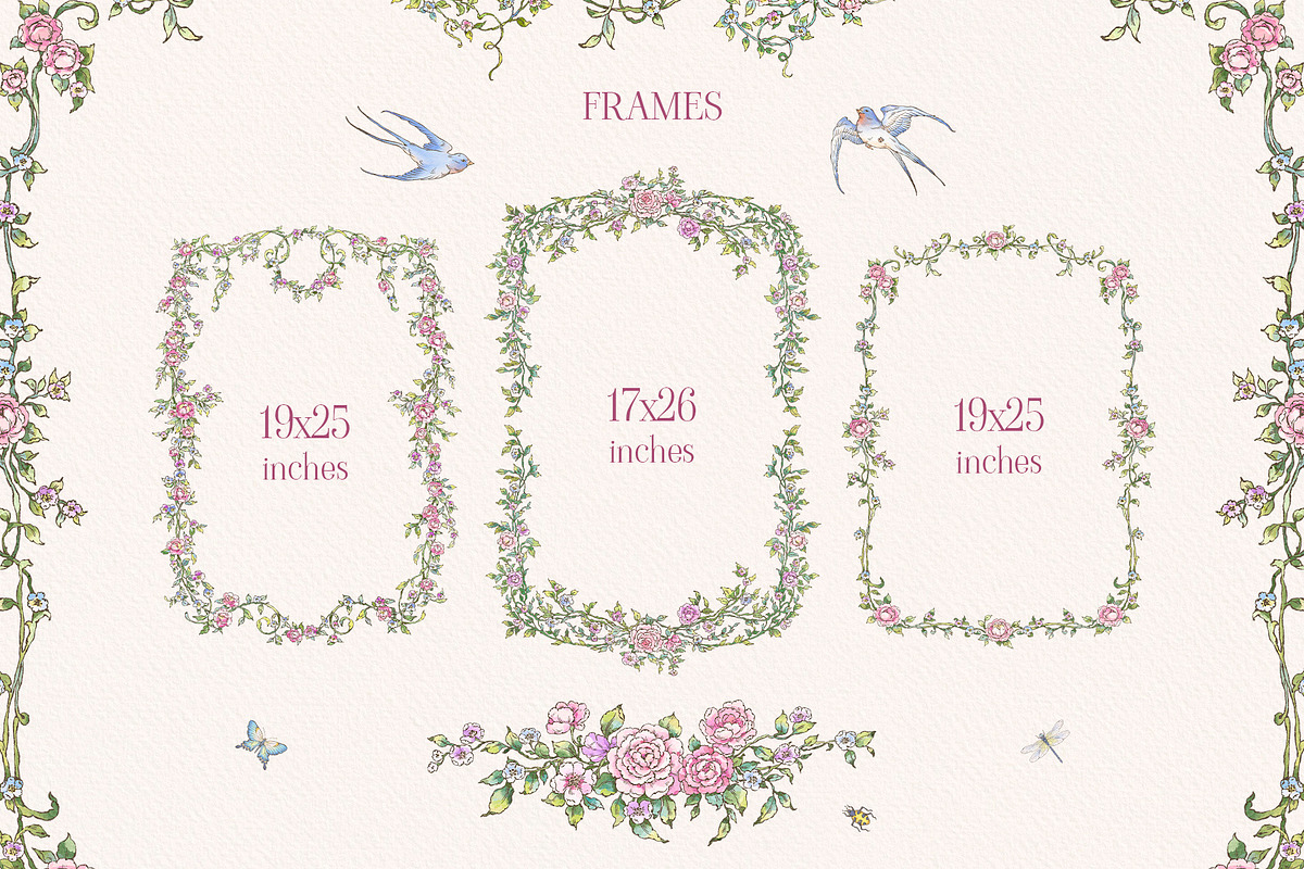 Flowering Watercolor Clip Art, a Decorative Illustration by Ekaproeka (Photo 3 of 7)