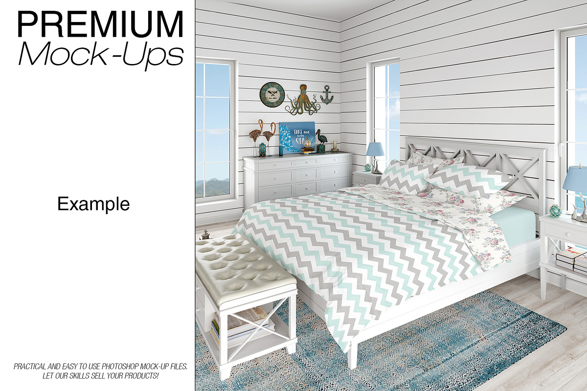 Bedding Mockups Coastal Style, a Product Mockup by mock-ups (Photo 7 of 18)
