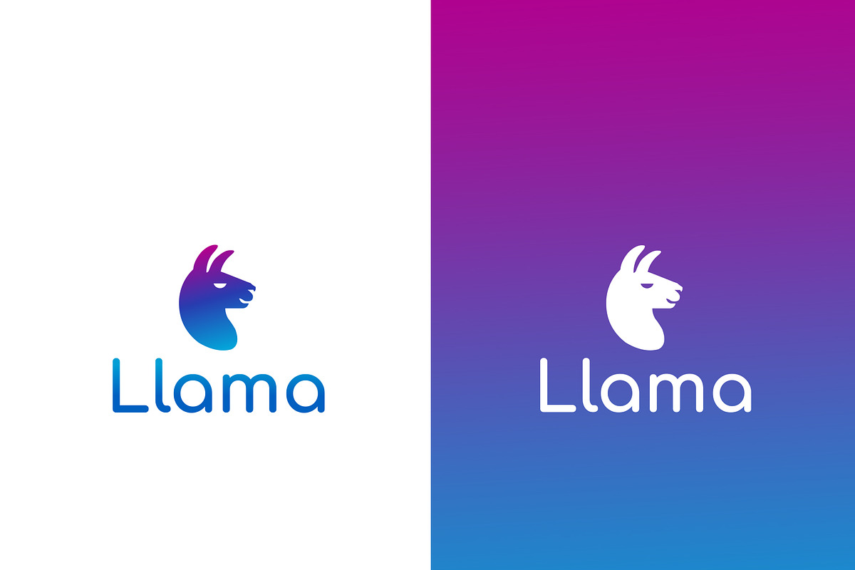 Gradient Llama Head Logo, a Branding & Logo Template by HueNestify (Photo 2 of 3)