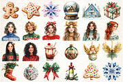 Retro 50's Christmas Clipart, an Illustration by Libby Wishes (Thumbnail 2 of 7)