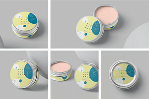 Lip Balm Round Tin Box Mockups, a Packaging Mockup by megostudi0