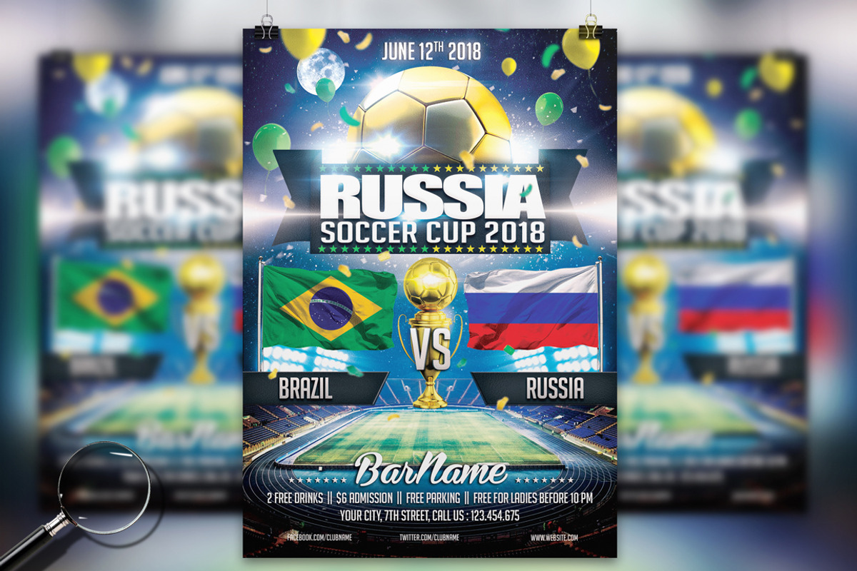 Soccer World Cup 2022 | 2in1 Flyer, a Flyer Template by GIGA-TEMPLATE (Photo 3 of 9)