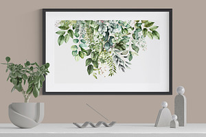 Watercolor Greenery Clipart