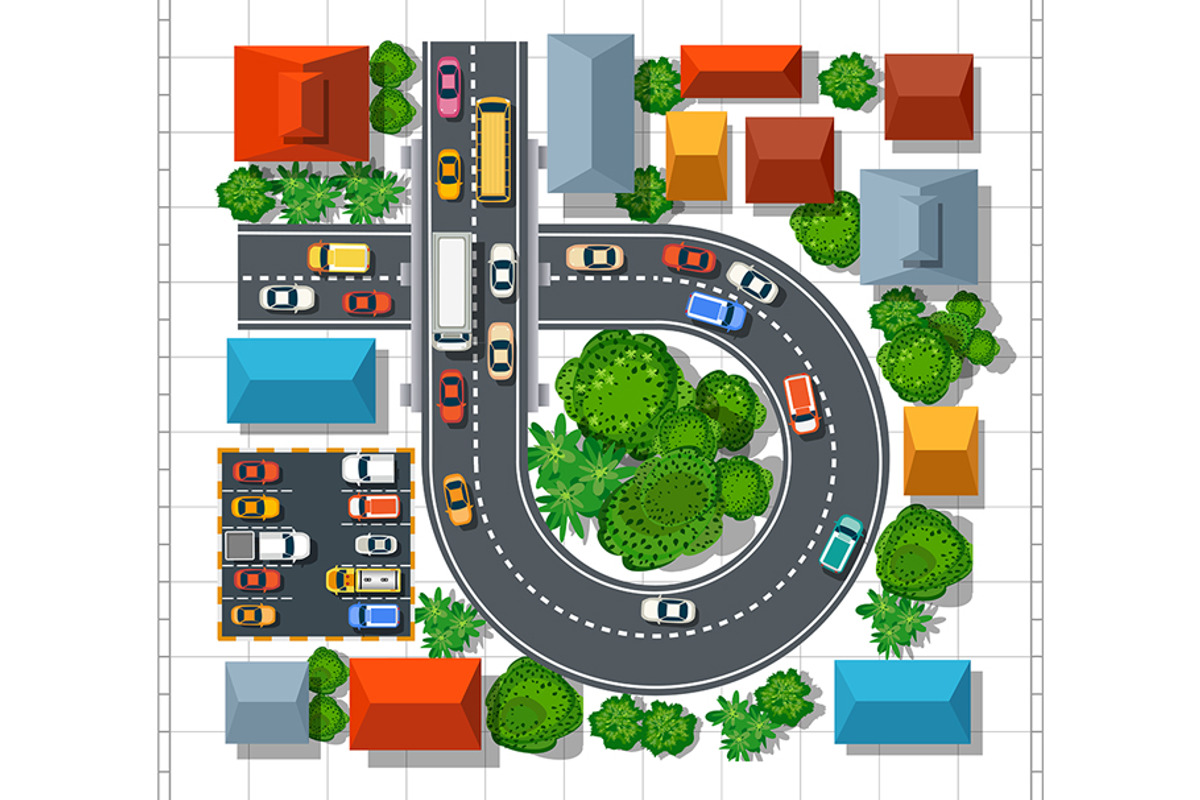 Top view of the plan city, a Texture Illustration by AlexZeL (Photo 4 of 6)