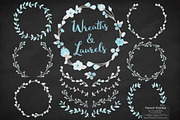 Soft Blue and Grey Flower Wreaths, an Illustration by Amanda Ilkov (Thumbnail 2 of 3)