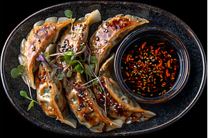 Dumplings in rainbow colors topped, a Food & Drink Photo by ZinetroN