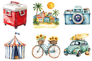 1950s Style Beach Day Clipart, an Illustration by Libby Wishes (Thumbnail 4 of 7)