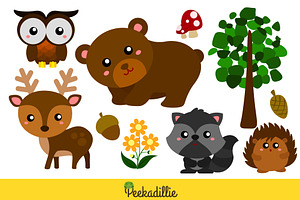 Cute Woodland Forest Animal Clipart