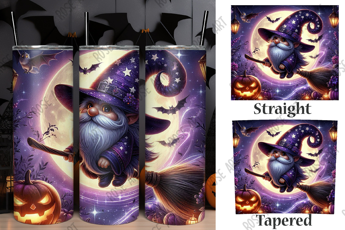 Halloween Gnome Tumbler Wrap, a Graphic by Rose Art