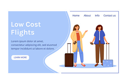 Low cost flights landing page, a Landing Page Template by The img