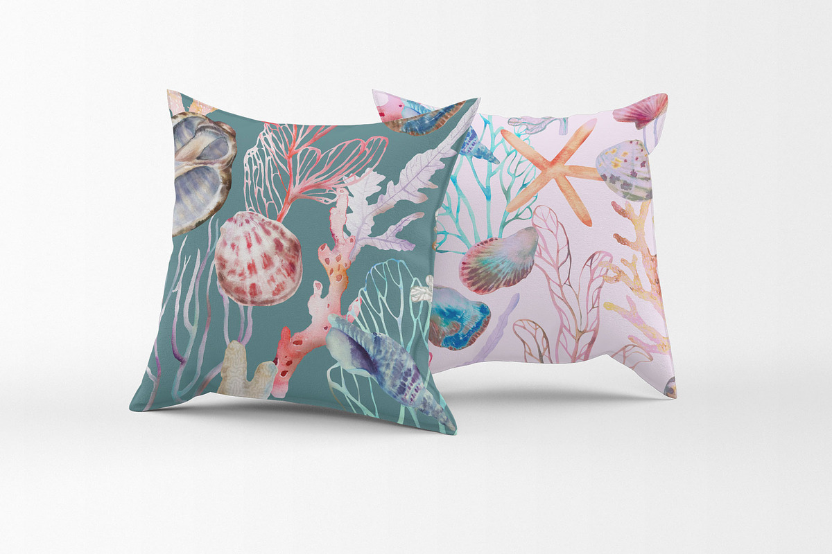 Nerida. Seamless marine pattern, a Pattern Graphic by emeraldthue (Photo 2 of 7)